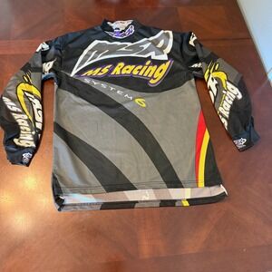 Vintage 90s MSR Racing System 6 Jersey Made in USA‎ Black Gray Yellow Red Size M